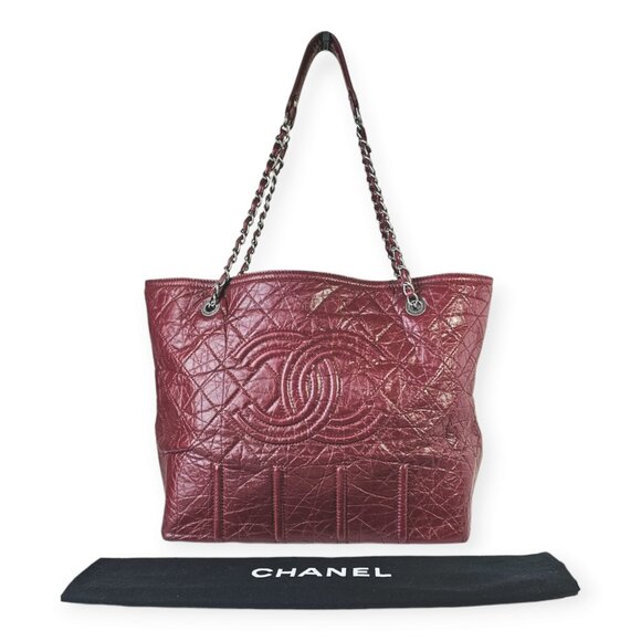 CHANEL Moscow Distressed CC Calfskin Large Shopping Chain Shoulder Tote DUST BAG - Picture 3 of 16